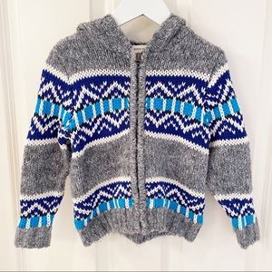 TUCKER & TATE CHUNKY KNIT CARDIGAN SWEATER WITH HOOD.  SIZE 2.